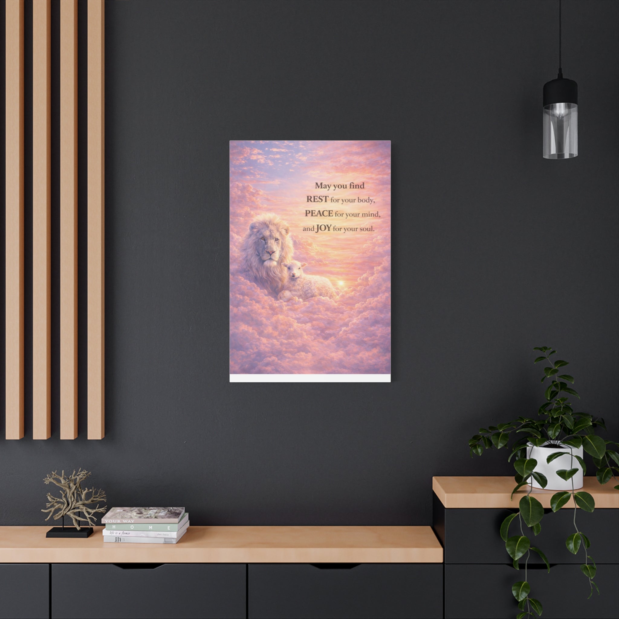 Lion & Lamb Canvas Vertical