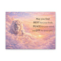 Lion and Lamb with Inspirational Quote Canvas | Matte Stretched Wall Art