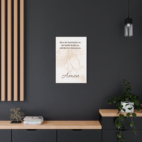 Bless This Food Canvas — Vertical