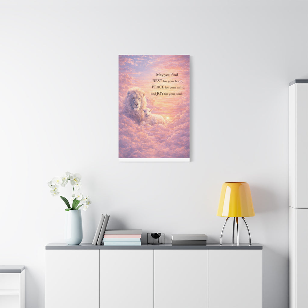 Lion & Lamb Canvas Vertical