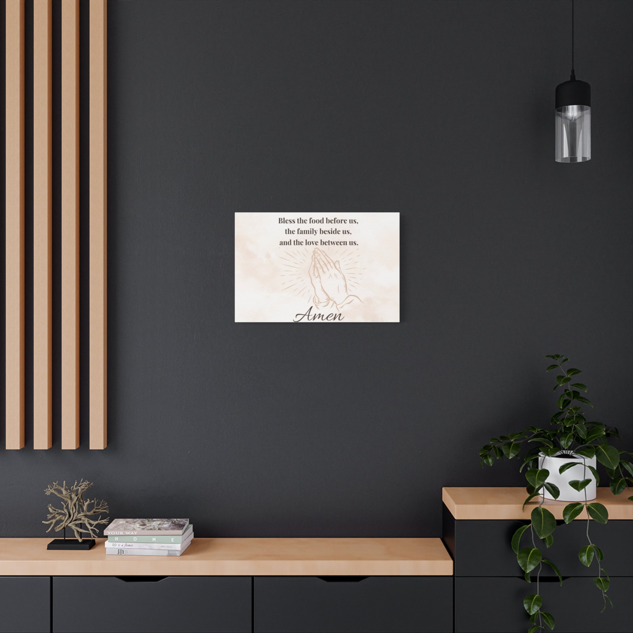 Bless This Food Canvas — Horizontal