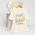 Faith Over Fear cross floral t-shirt | Christian tee, inspirational scripture design