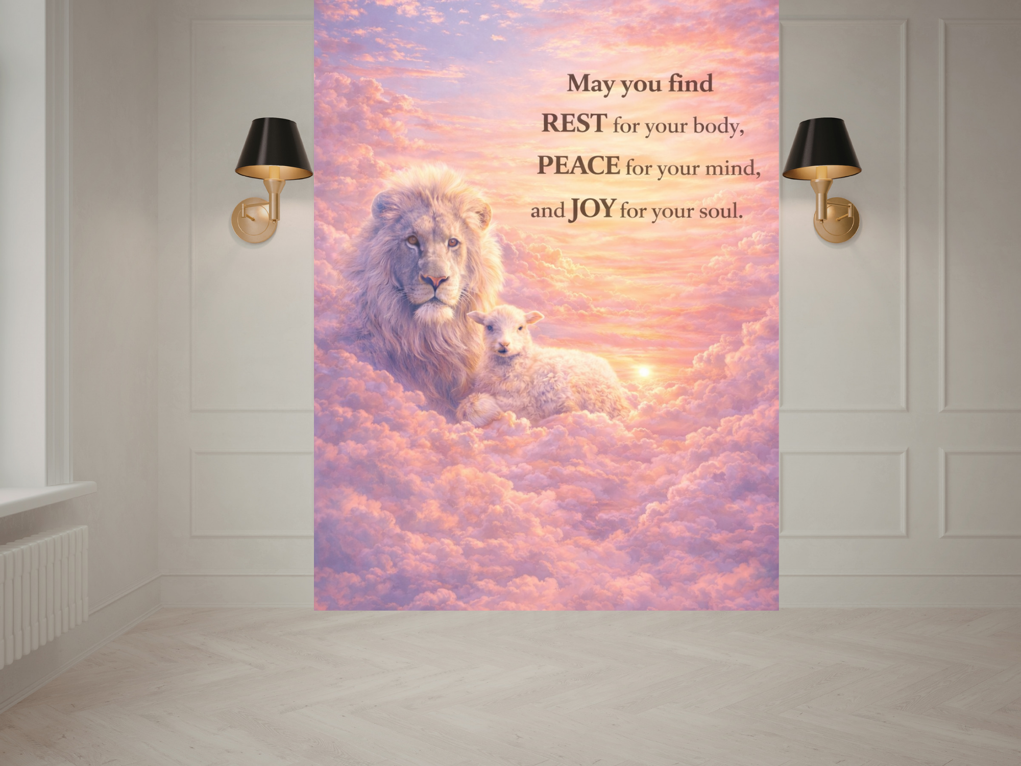 Lion & Lamb Canvas Vertical