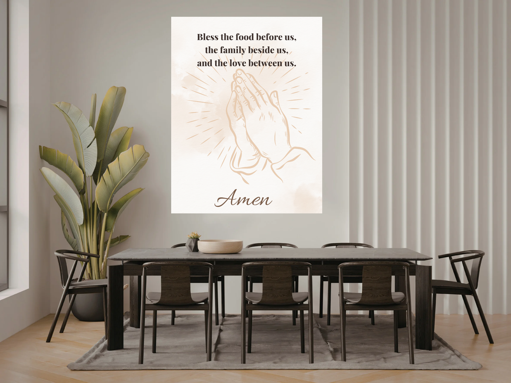 Bless This Food Canvas — Vertical