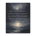Genesis 1:2 Scripture Ocean Scene Matte Canvas