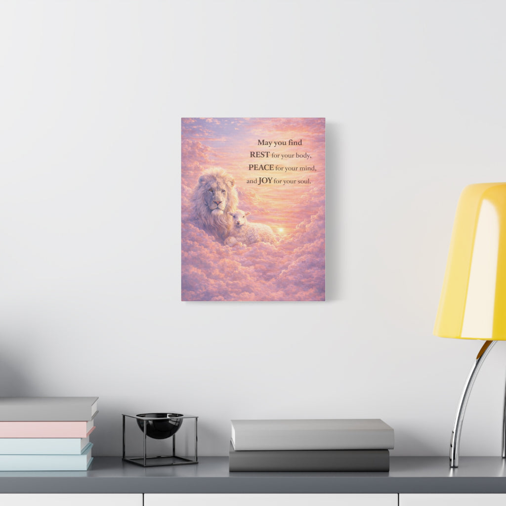 Lion & Lamb Canvas Vertical