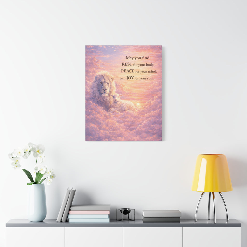 Lion & Lamb Canvas Vertical