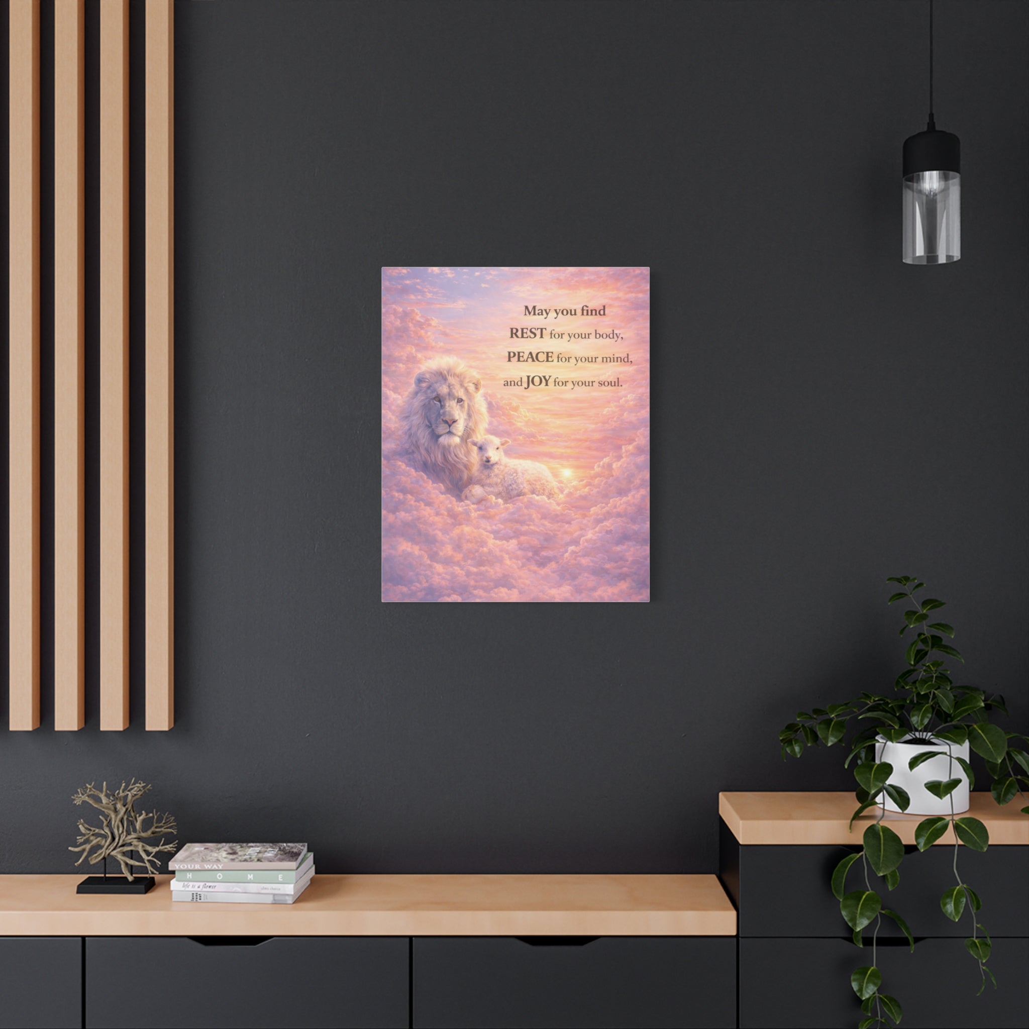 Lion & Lamb Canvas Vertical