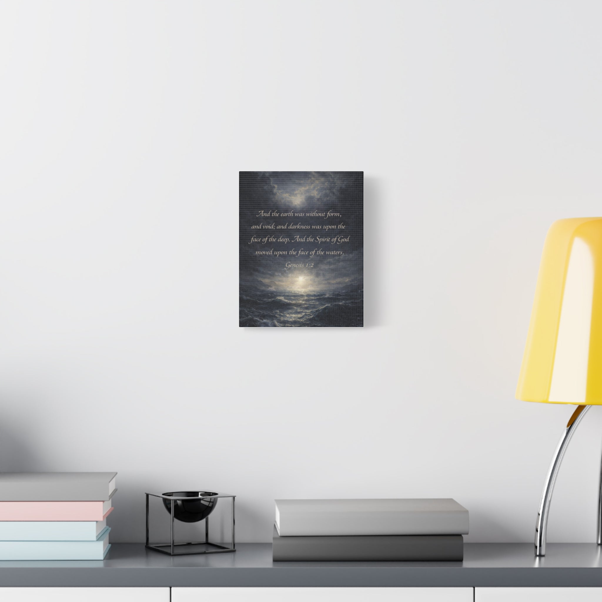 Genesis 1:2 Scripture Ocean Scene Matte Canvas